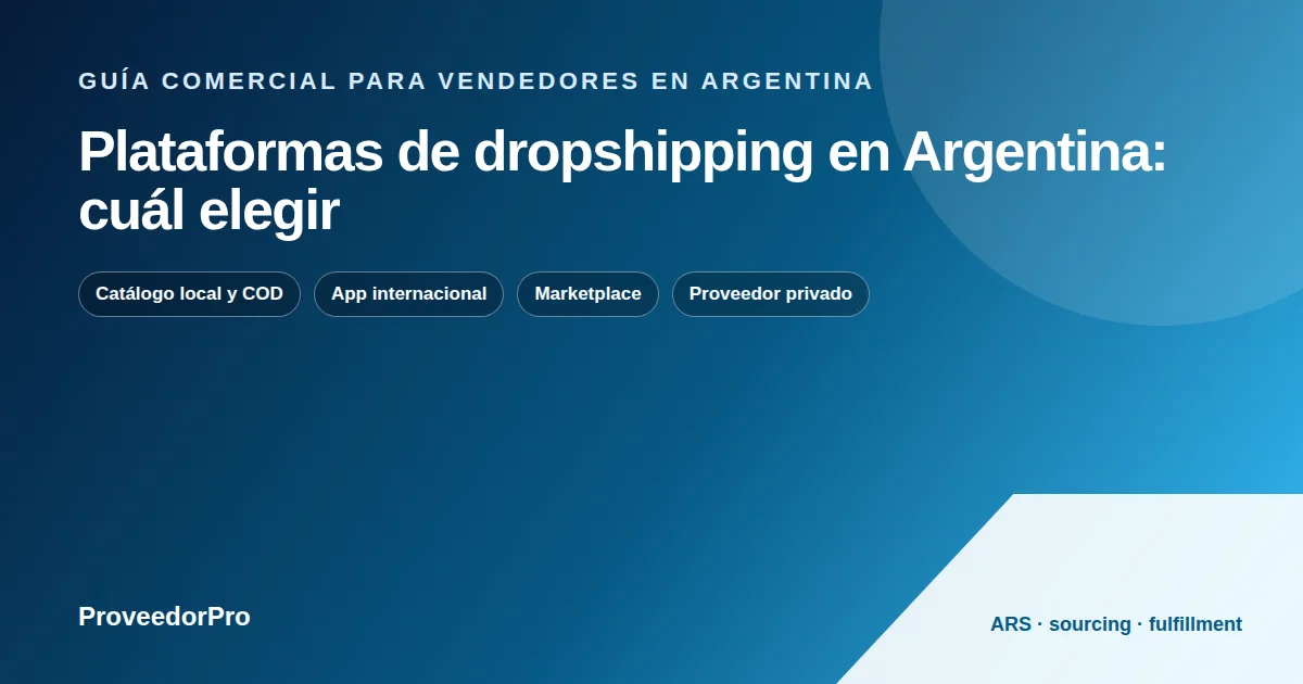 Diagrama de plataformas dropshipping Argentina para una tienda argentina