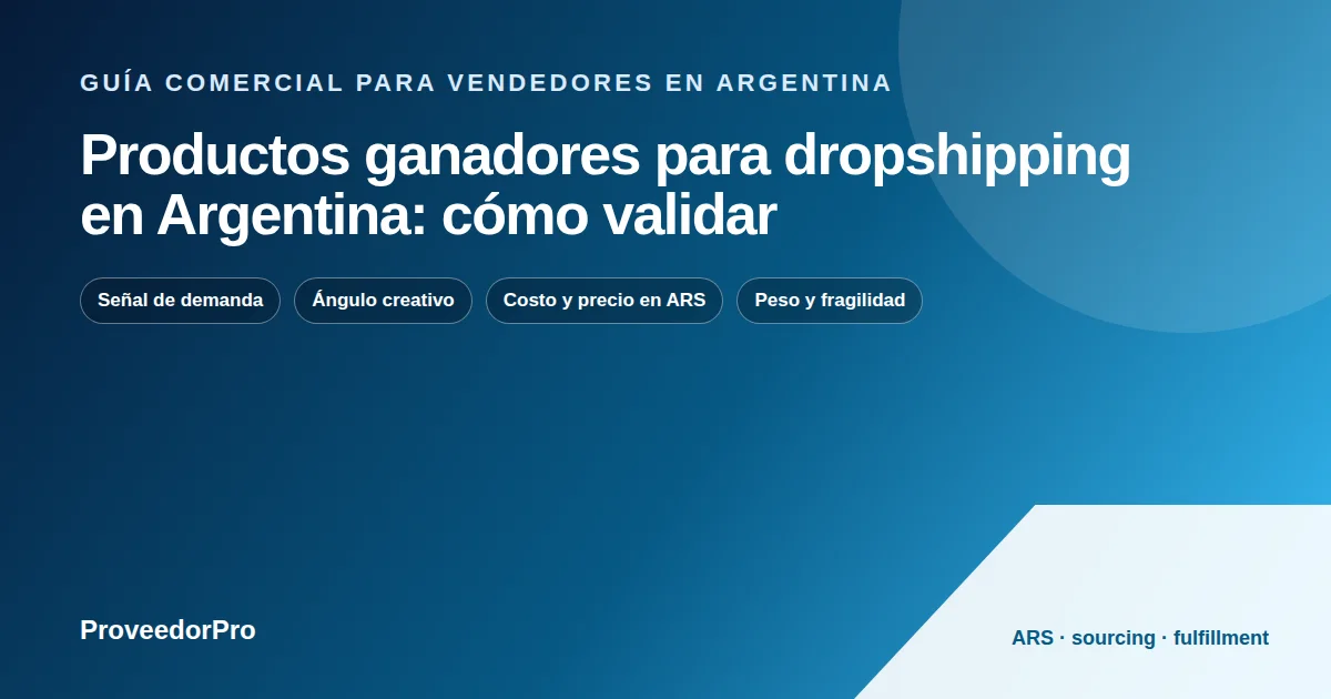 Diagrama de productos ganadores dropshipping Argentina para una tienda argentina