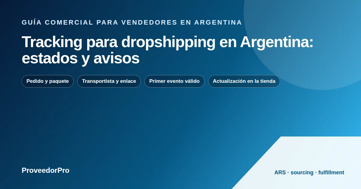 Diagrama de tracking dropshipping Argentina para una tienda argentina