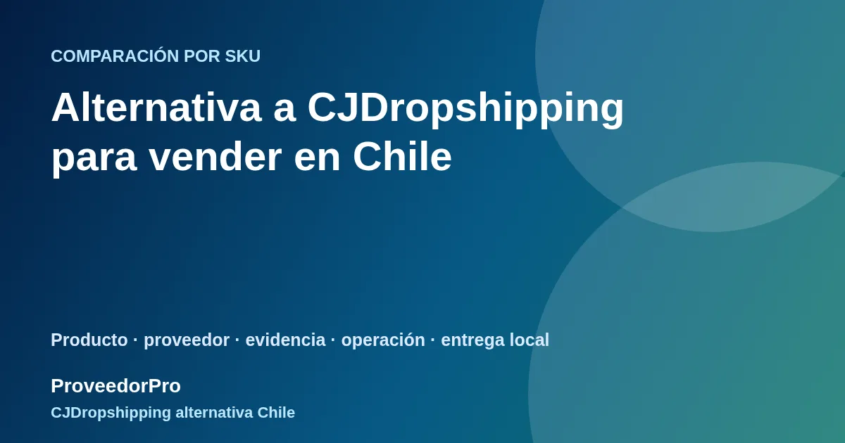 Guía visual de CJDropshipping alternativa Chile para vendedores en Chile