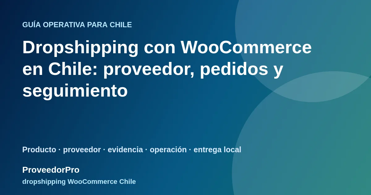 Guía visual de dropshipping WooCommerce Chile para vendedores en Chile