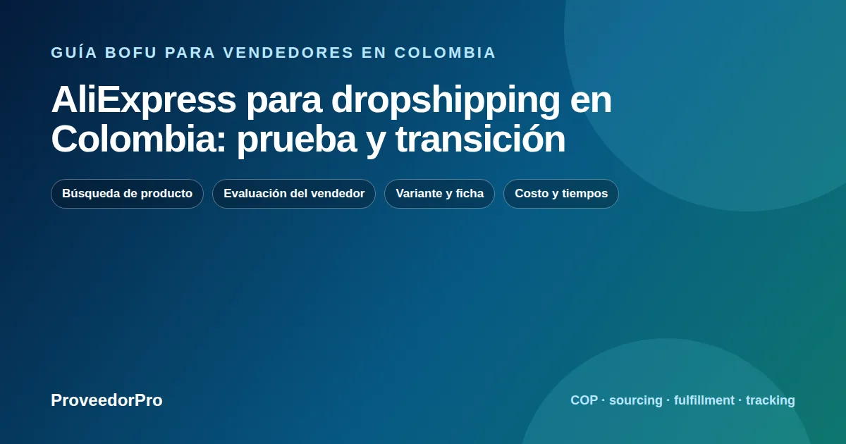 Guía visual de AliExpress dropshipping Colombia para vendedores en Colombia