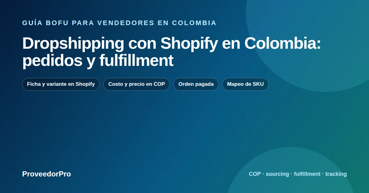 Guía visual de dropshipping Shopify Colombia para vendedores en Colombia