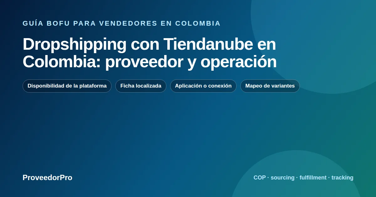 Guía visual de dropshipping Tiendanube Colombia para vendedores en Colombia
