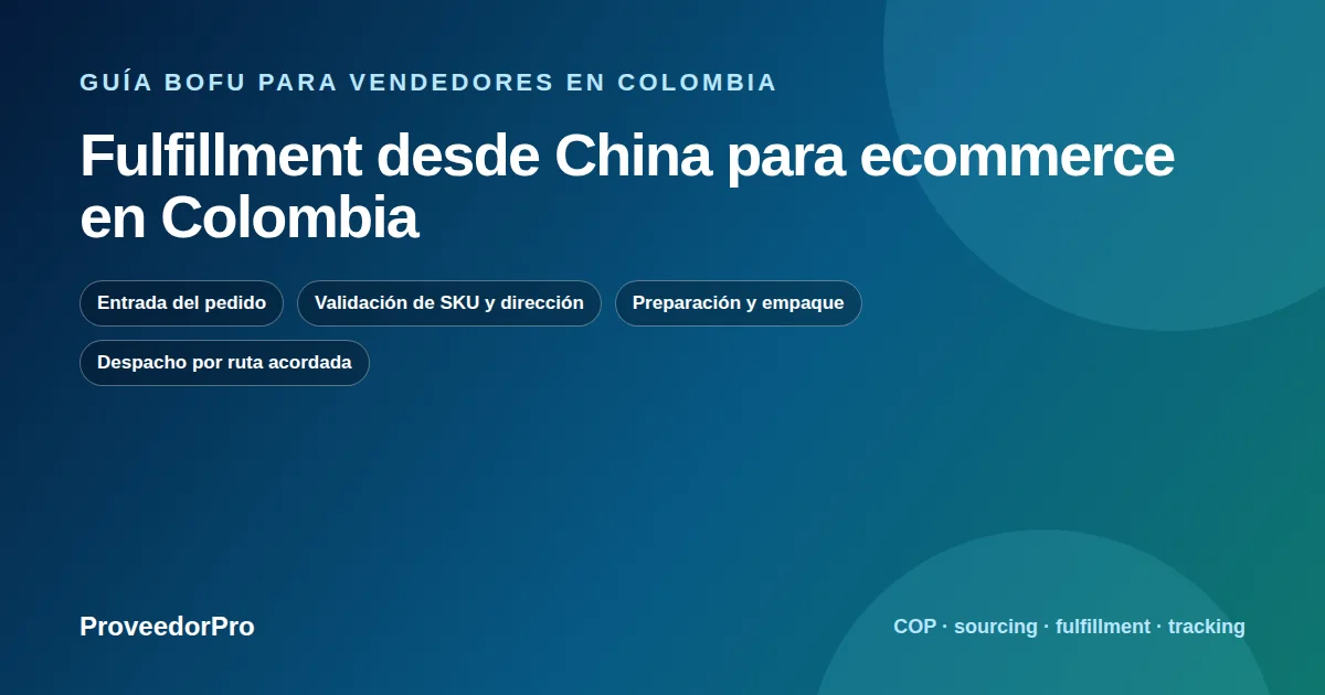 Guía visual de fulfillment desde China Colombia para vendedores en Colombia