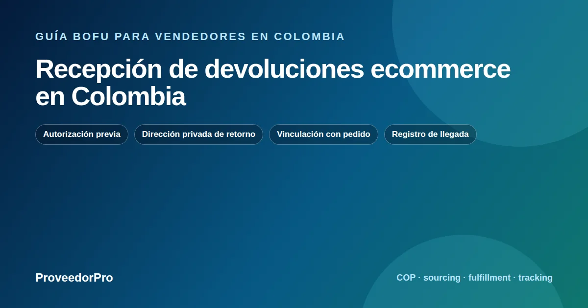 Guía visual de recepción devoluciones ecommerce Colombia para vendedores en Colombia