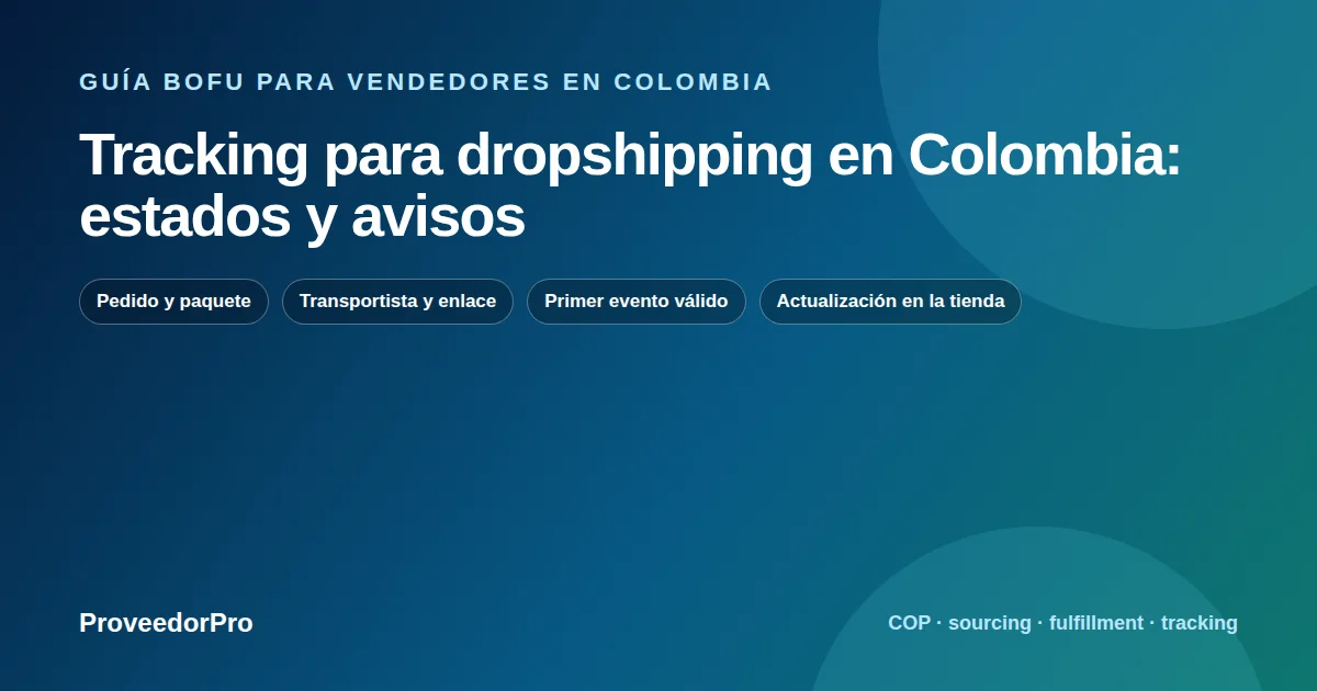 Guía visual de tracking dropshipping Colombia para vendedores en Colombia