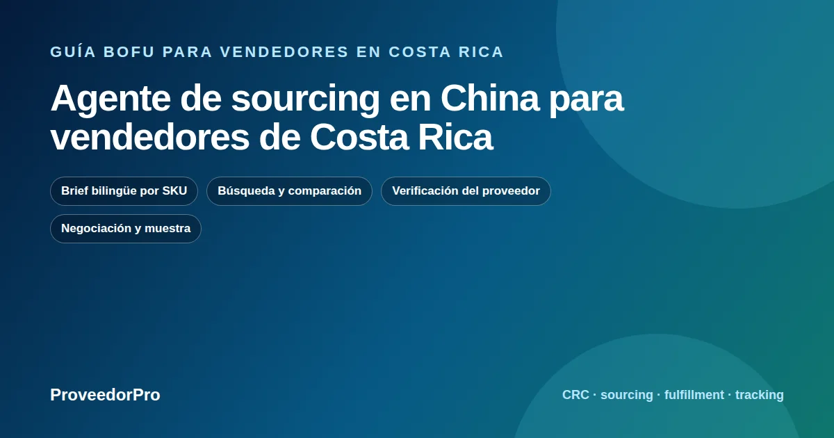 Mapa de decisión para agente sourcing China Costa Rica en Costa Rica