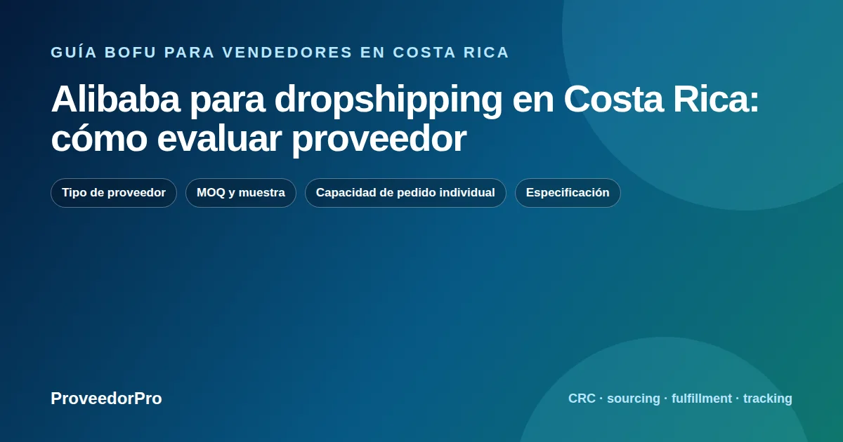 Mapa de decisión para Alibaba dropshipping Costa Rica en Costa Rica