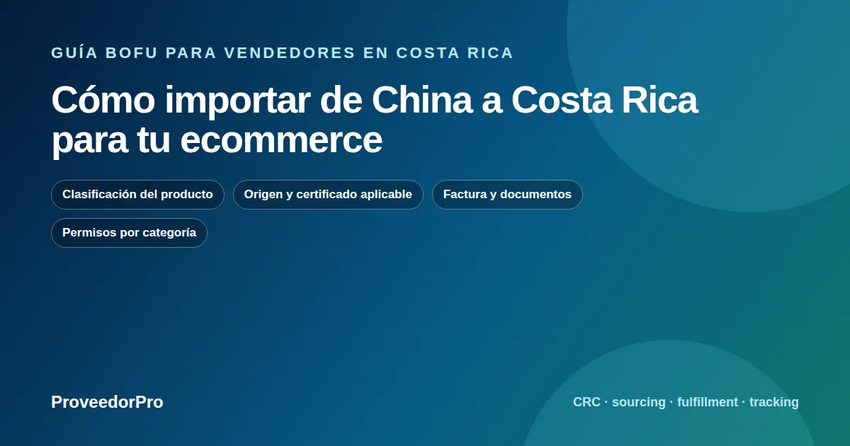 Mapa de decisión para importar de China a Costa Rica en Costa Rica