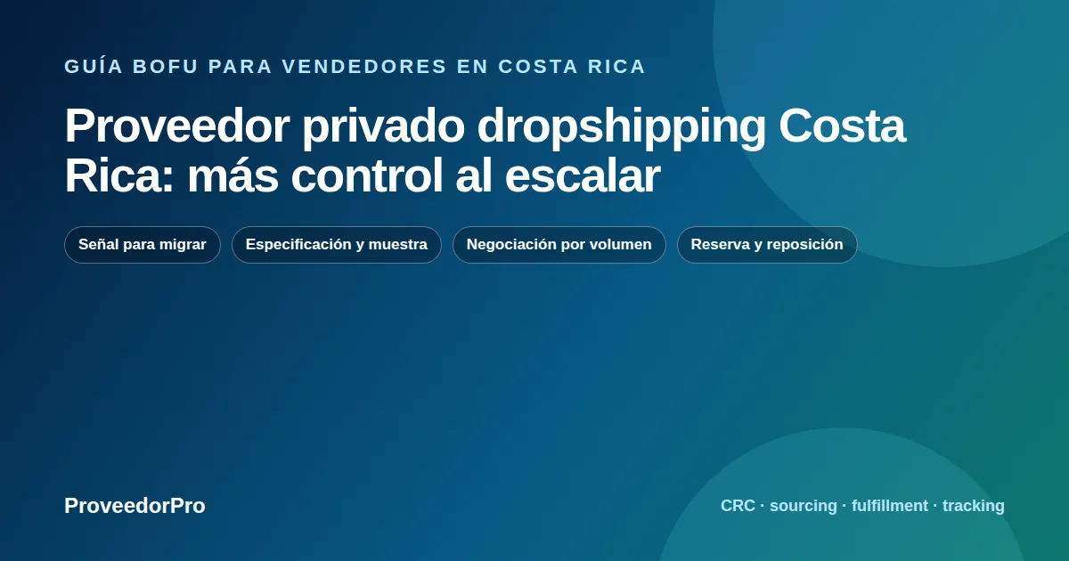 Mapa de decisión para proveedor privado dropshipping Costa Rica en Costa Rica