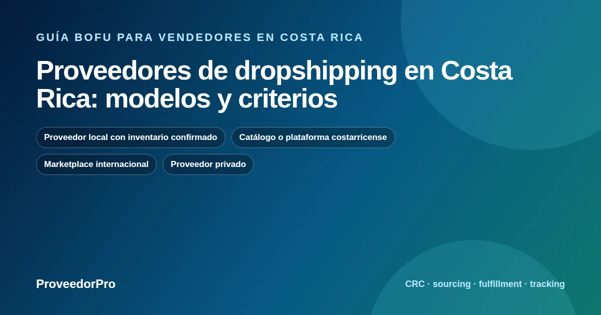 Mapa de decisión para proveedores dropshipping Costa Rica en Costa Rica